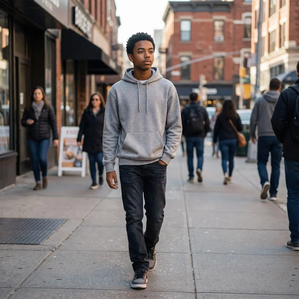 Walking Teen, Candid City Photo