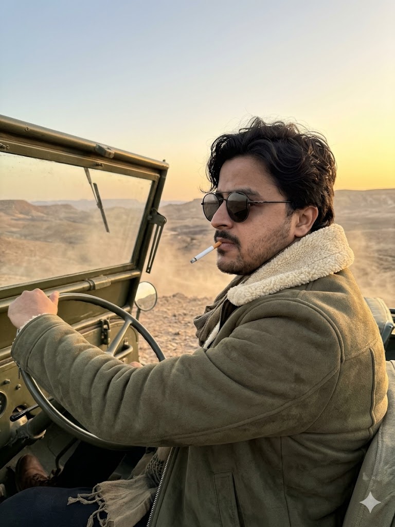 Ultra-realistic cinematic portrait of a rugged,